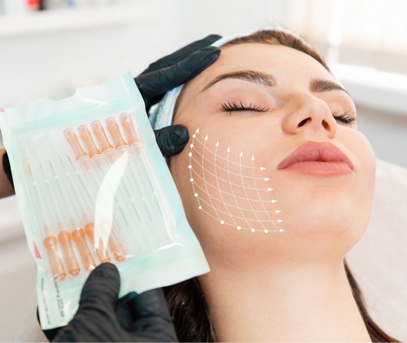 Women getting PDO Thread Face Lifting | Just Glam Aesthetics in Astoria NY