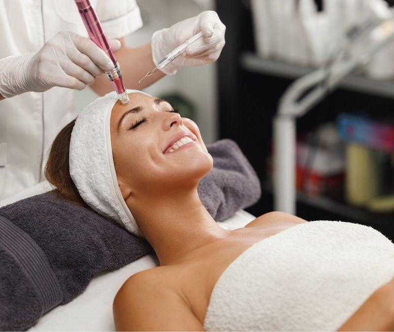 Women Receiving Microneedling With Skinpe Treatment | Just Glam Aesthetics in Astoria, NY